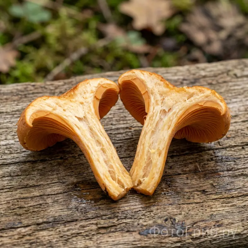 Ложная лисичка в разрезе